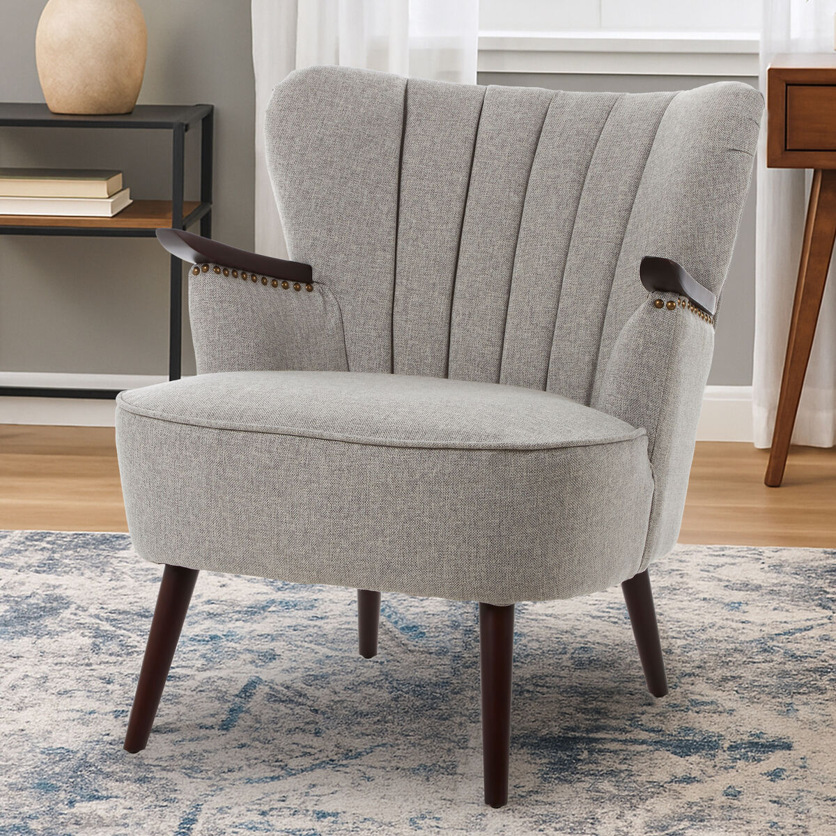 Taupe Fabric Armchair | Hampstead