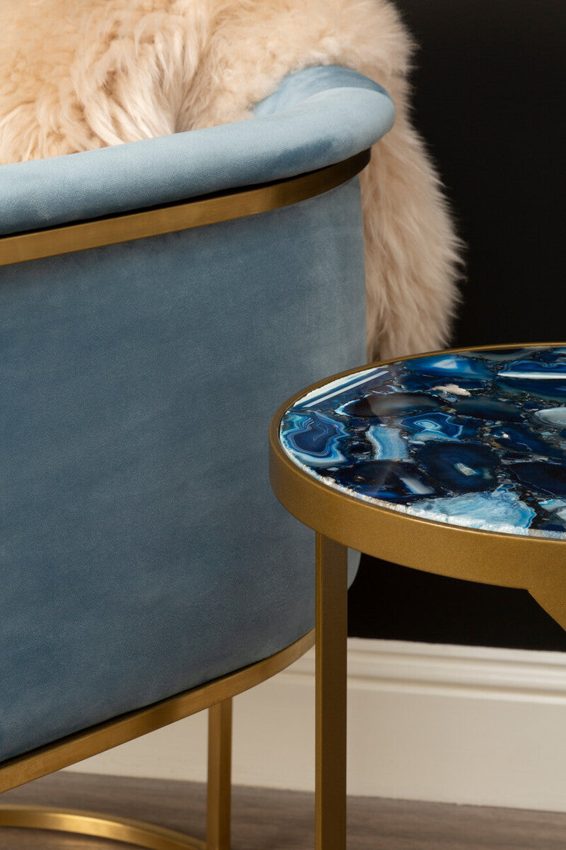 Vizzini Round Agate Side Table