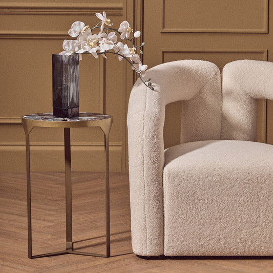 Vizzini Round Agate Side Table