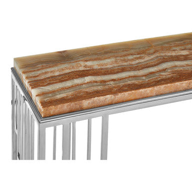 Relic Console Table With Onyx Stone Top