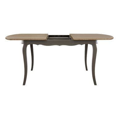 Dark Grey Bayur Wood Dining Table with Natural Wood Top | Loire
