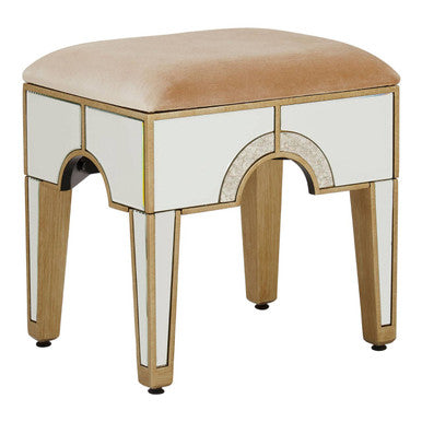 Knightsbridge Champagne Gold Fabric Stool