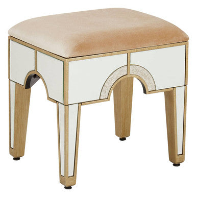 Knightsbridge Champagne Gold Fabric Stool