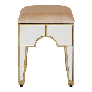 Knightsbridge Champagne Gold Fabric Stool
