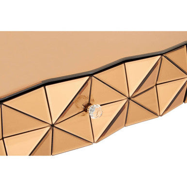 Soho Copper Faceted Mirror 4 Drawer Coffee Table