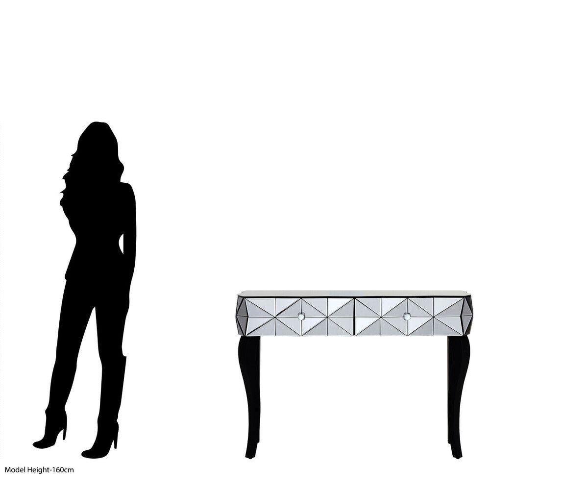 Soho Smoke Glass Two Drawer Console Table