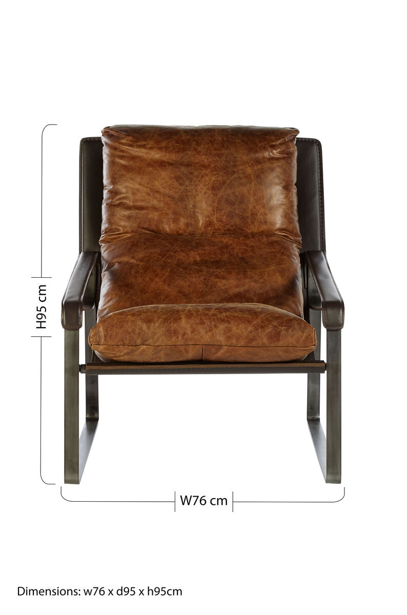 Light Brown Leather Lounge Chair | Hoxton