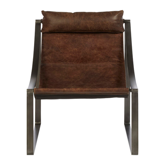 Hoxton Brown Leather Sling Chair