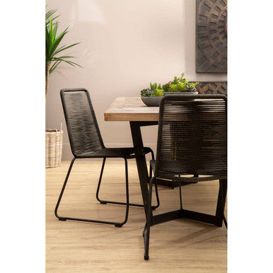 Sisal Black Rope Chair