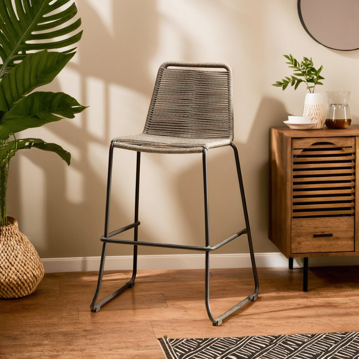 Sisal Grey Rope Bar Chair