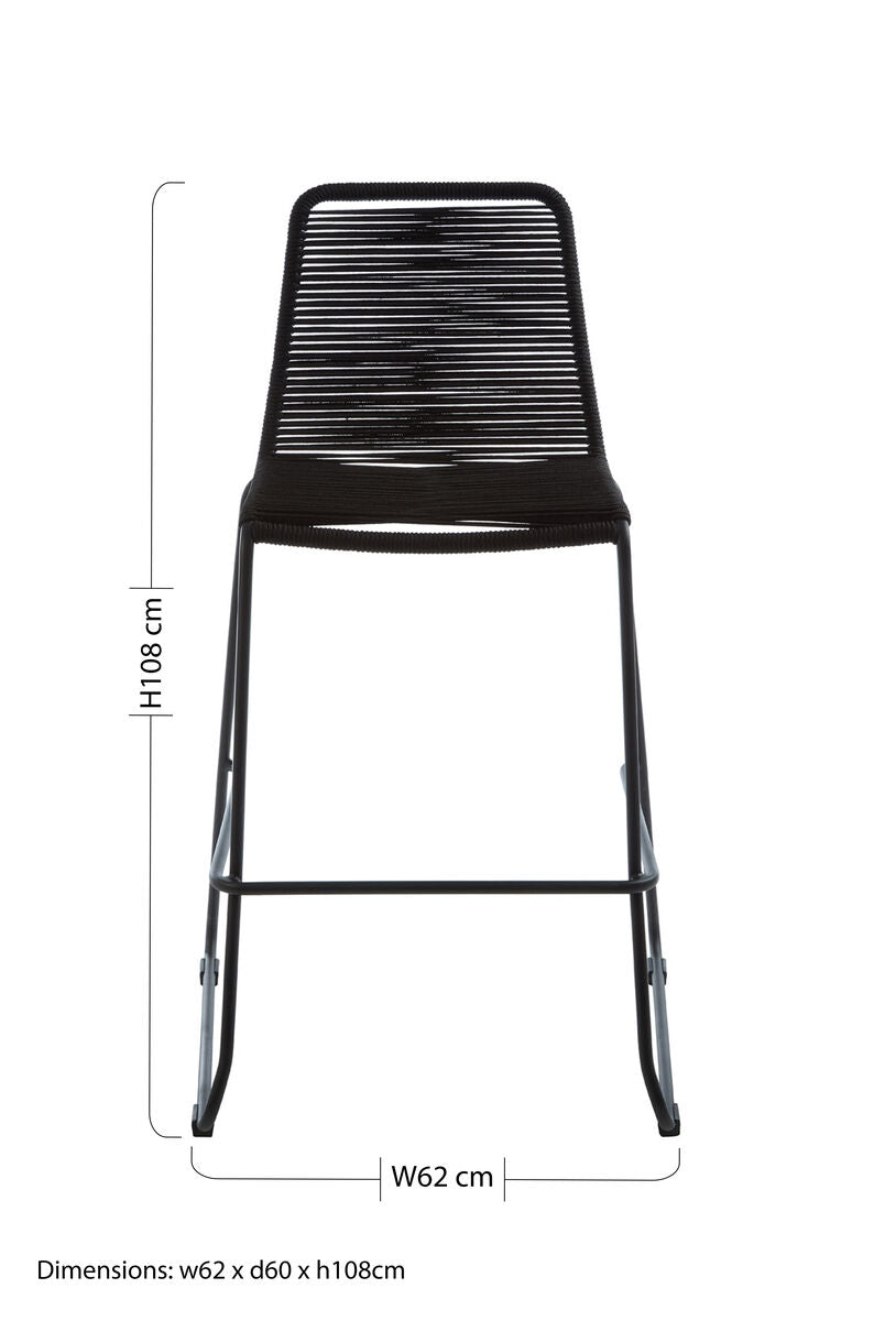 Sisal Black Rope Bar Chair
