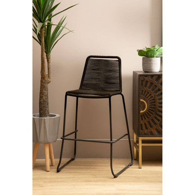 Sisal Black Rope Bar Chair