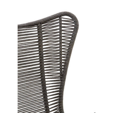 Grey Rope Lounge Chair and Footstool | Sisal