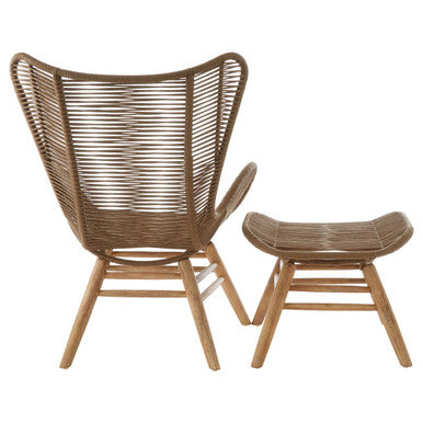 Sisal Latte Rope Lounge Chair And Footstool