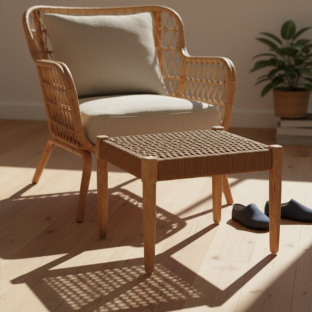 Woven Rope Footstool | Opus