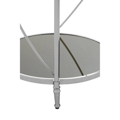 Black Mirrored Glass Two Tier Round Side Table, Hoffmann