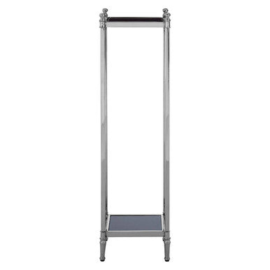 Hoffmann Black Mirrored Glass and Nickel Finish Plant Stand