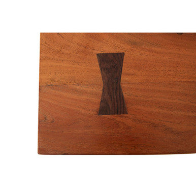 Rose Gold Solid Acacia Wood Dining Table with Bow-Shaped Inlay | Nandri