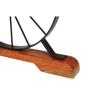 Rose Gold Solid Acacia Wood Dining Table with Bow-Shaped Inlay | Nandri