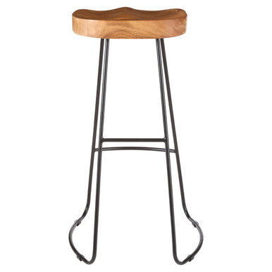 Acacia Wood Seat Bar Stool | Nandri