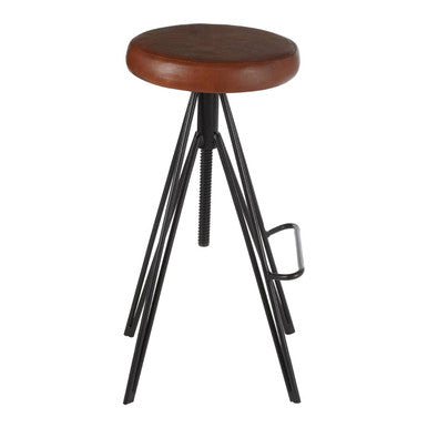 Round Leather Stool | Nandri