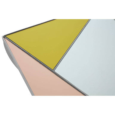 Square Side Table with Pastel Top and Silver Frame | Arbus