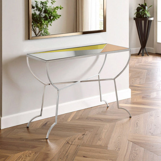 Console Table with Pastel Top and Silver Frame, Arbus
