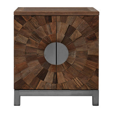 Midas Small Recycled Elm Wood 2 Door Cabinet