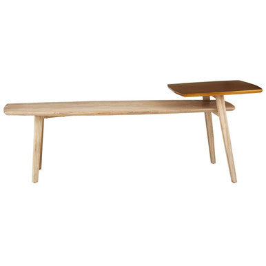 Gold and Natural Two Tone Coffee Table with Solid Elm Wood | Kyra