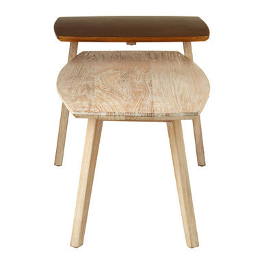 Gold and Natural Two Tone Coffee Table with Solid Elm Wood | Kyra