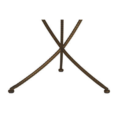 Brown Two Tone Elm Wood Large Side Table with Antique Brass Iron Legs | Elmo