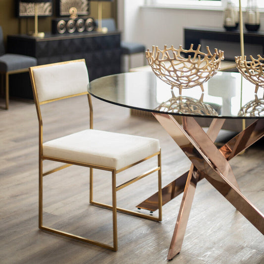 Milky White Velvet Dining Chair | Mian