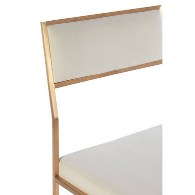 Milky White Velvet Dining Chair | Mian