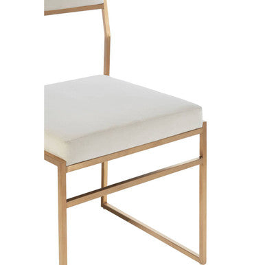 Milky White Velvet Dining Chair | Mian