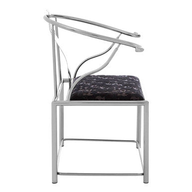 Yasmin Black Velvet Chair with Stainless Steel Frame