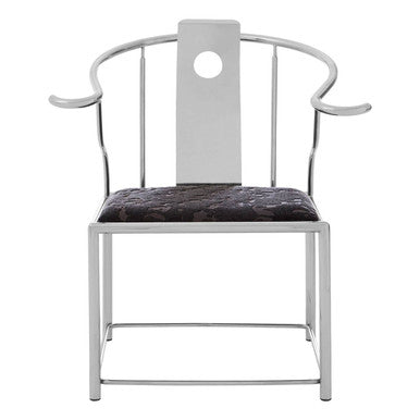 Yasmin Black Velvet Chair with Stainless Steel Frame