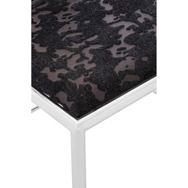 Yasmin Black Velvet Chair with Stainless Steel Frame