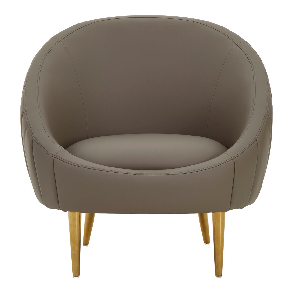 Lagero Brown Leather Effect Cocoon Chair with Channel Tufting