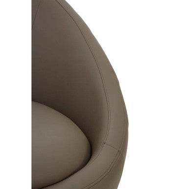 Brown Leather Effect Curved Cocoon Chair | Lagero