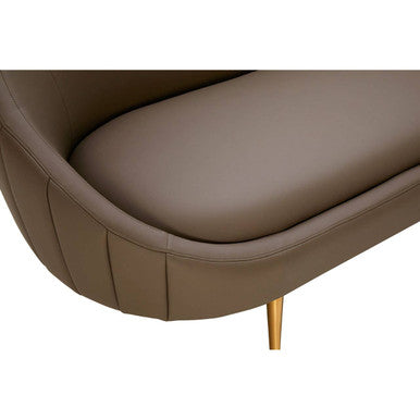 Brown Leather Effect Sofa | Lagero