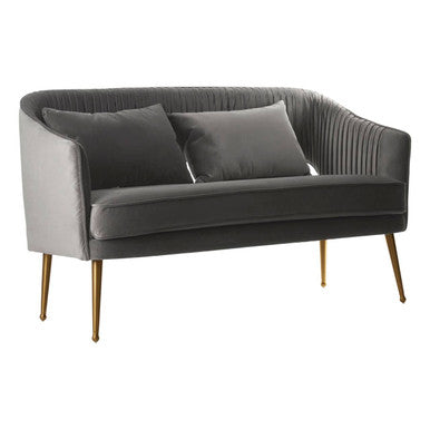 2 Seater Grey Velvet Sofa | Hendricks