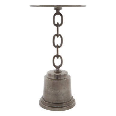 Black Nickle Finish Round Side Table | Zane