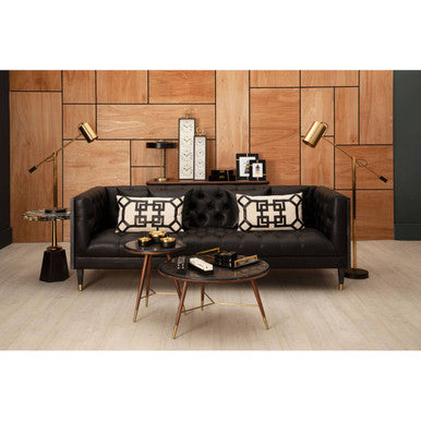 Assorted Horn Effect Hexagonal Top Side Table with Gold Pedestal and Black Base | Odell