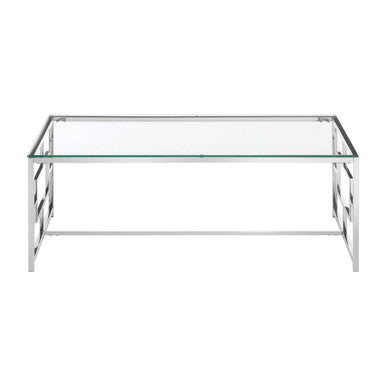 Allure Clear Glass Silver Base Coffee Table