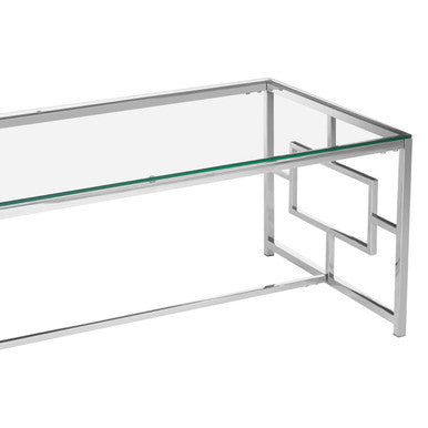 Allure Clear Glass Silver Base Coffee Table