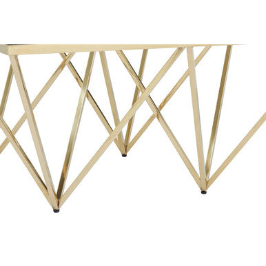 Allure Gold Finish Prismaric Square Coffee Table