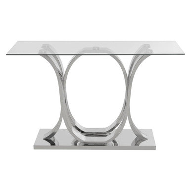 Allure Chrome  Curved Base Console Table