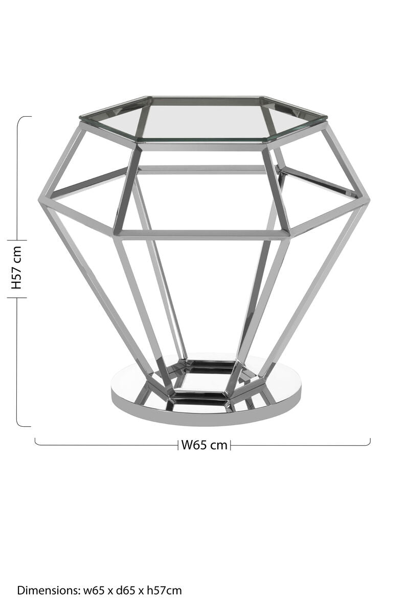 Allure Silver Finish Diamond End Table