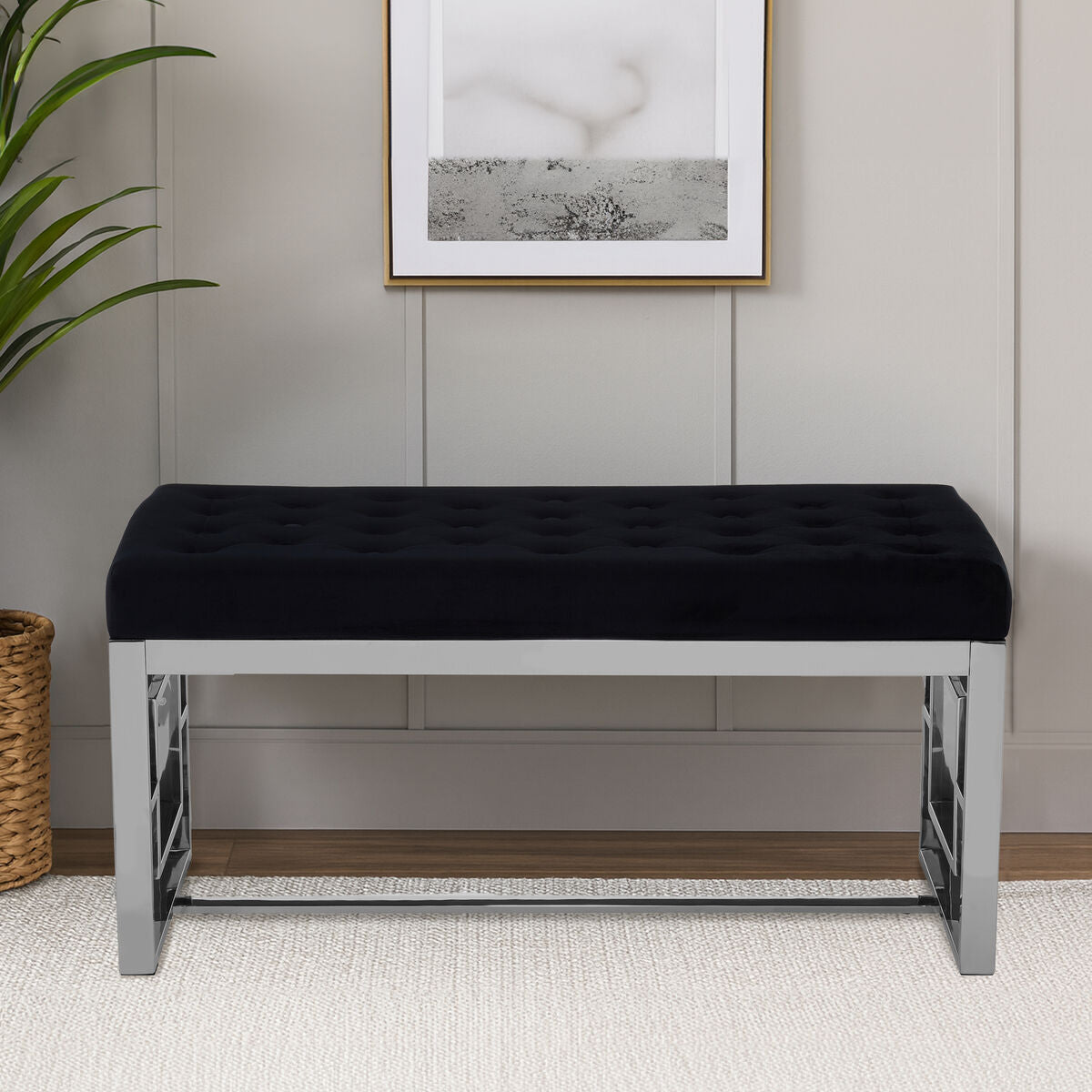 Black Tufted Bench | Allure