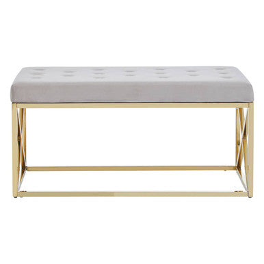 Allure Mink Velvet Bench with Button Tufting